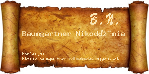 Baumgartner Nikodémia névjegykártya